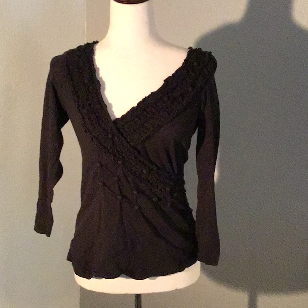 Long sleeve cross detail top
